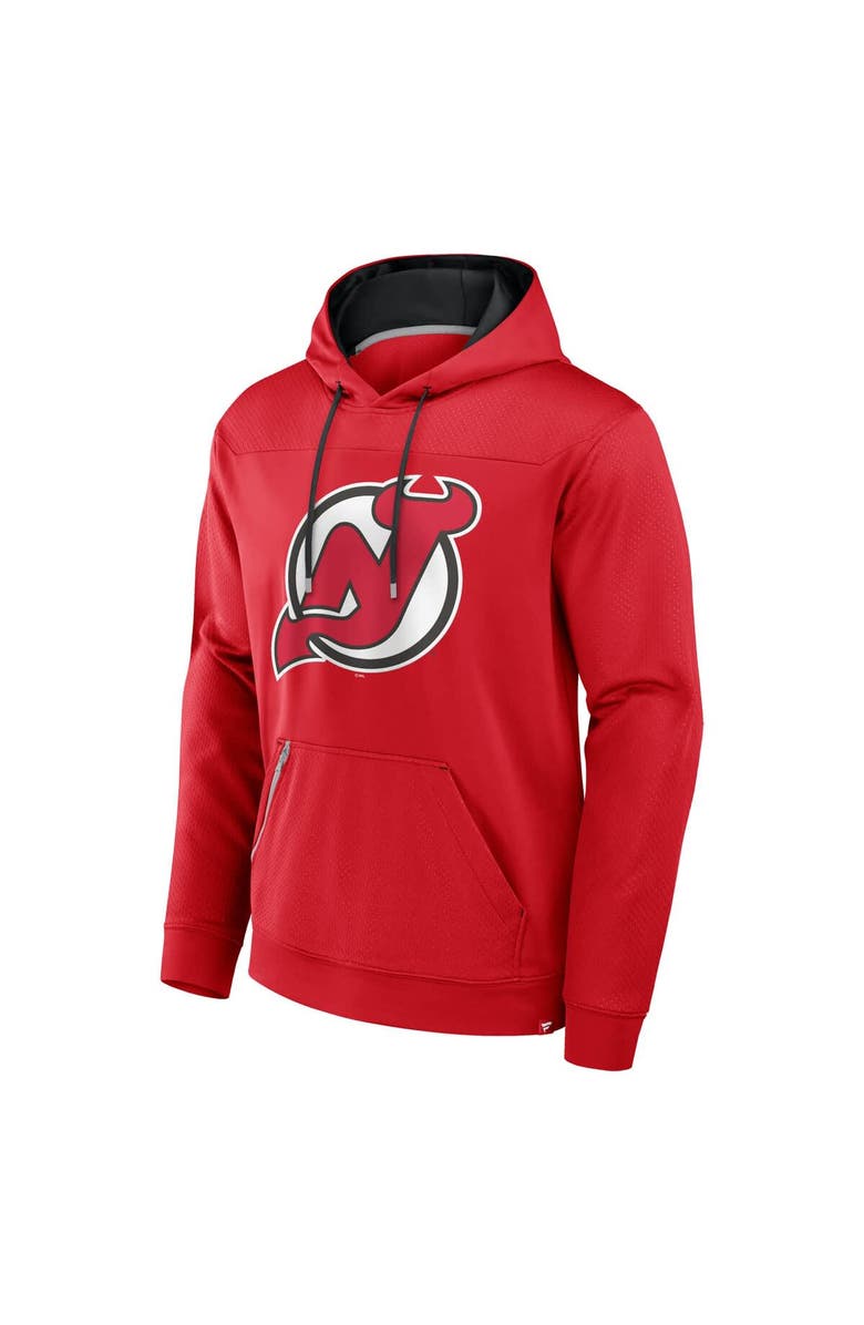 FANATICS Men's Fanatics  Red New Jersey Devils Defender Pullover Hoodie, Alternate, color, 