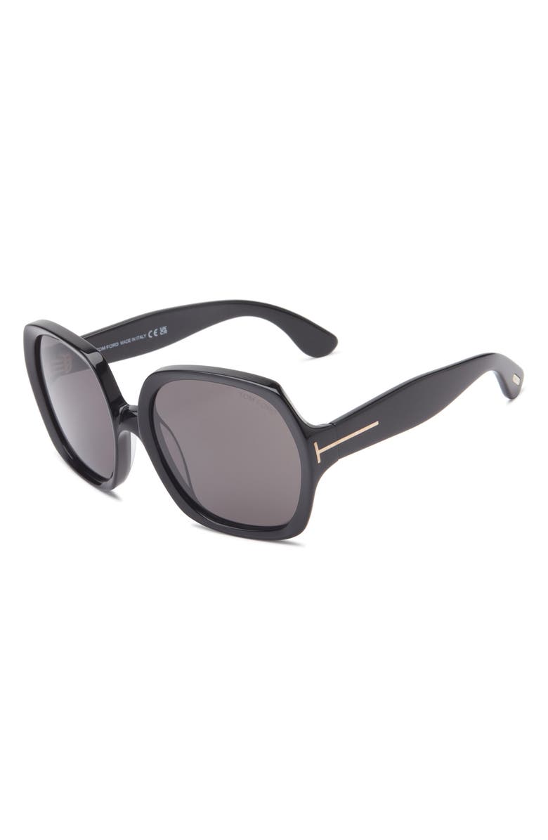 TOM FORD 54mm Square Sunglasses, Alternate, color, Shiny Black / Smoke