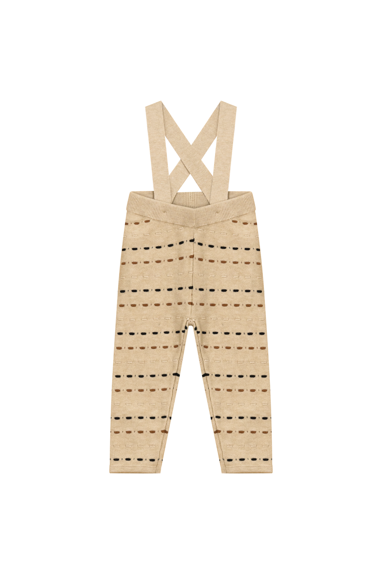 Knitted Overall with Straps and Ribbed Waistband, Main, color, Dark Almond/Black