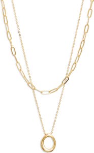 Nordstrom Demi Fine Paper Clip Pendant Necklace