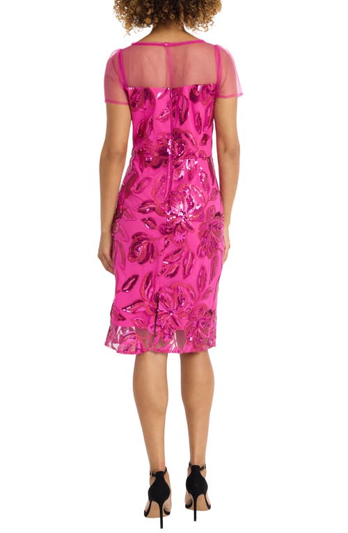 MAGGY LONDON MAGGY LONDON SEQUIN MESH YOKE SHEATH DRESS