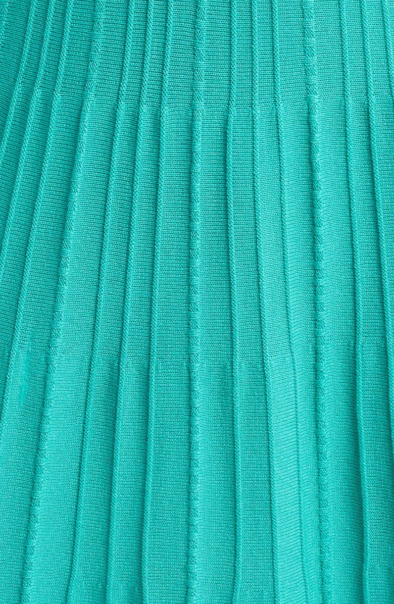 Ming Wang Ribbed Fit & Flare Midi Sweater Dress, Alternate, color, Emerald Awe