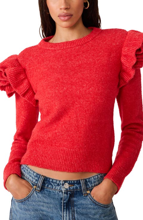 Nadine Ruffle Shoulder Sweater