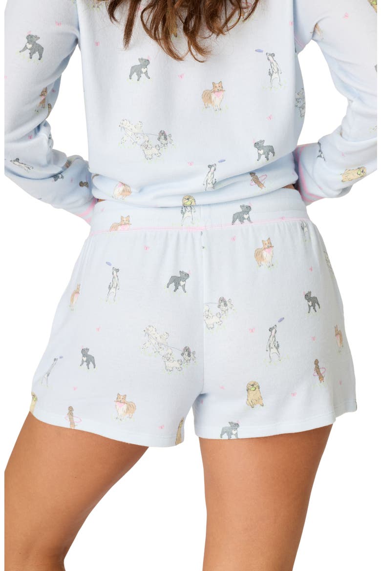 Bark Park Pajama Shorts, Alternate, color, BLUE ICE