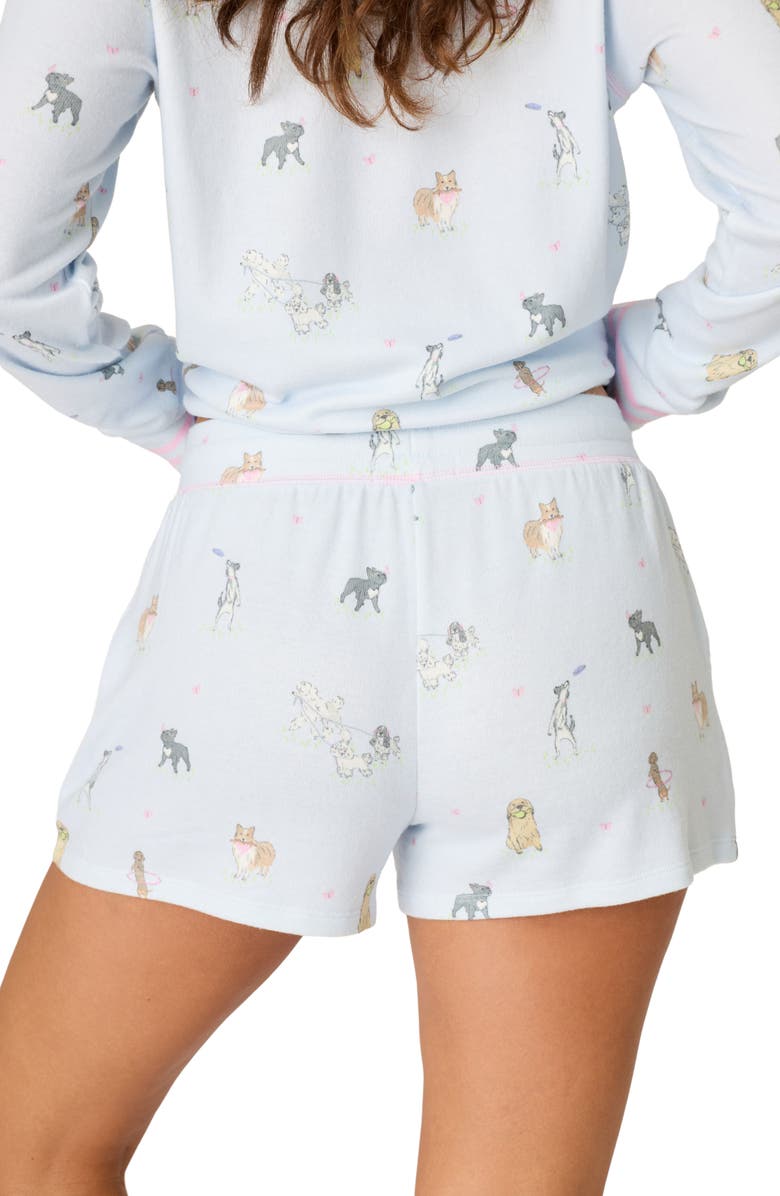 PJ Salvage Bark Park Pajama Shorts, Alternate, color, Blue Ice