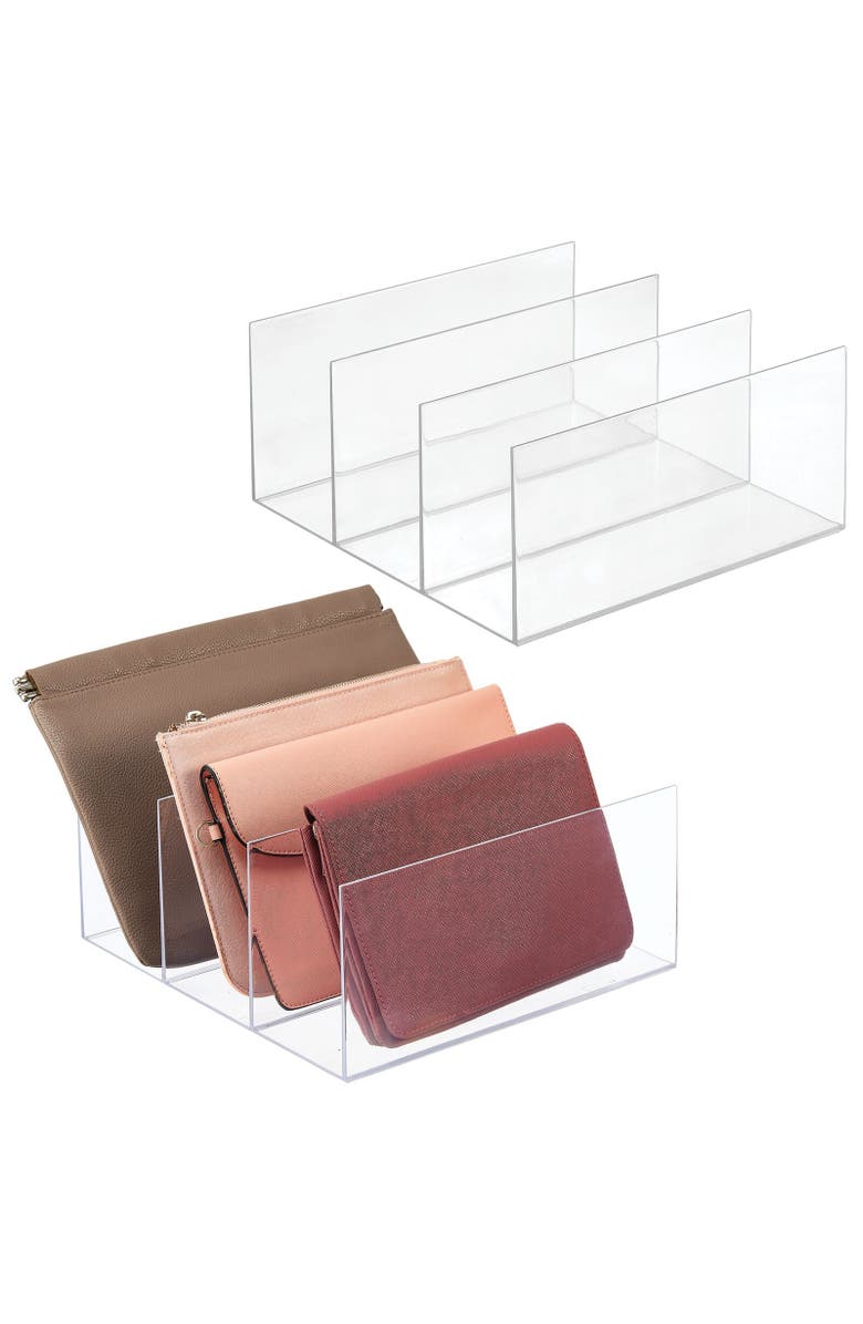 mDesign Plastic Divided Purse Storage Organizer for Closets - 2 Pack, Alternate, color,