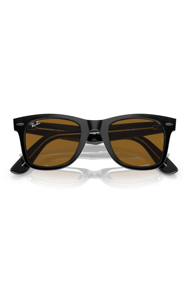 54mm Wayfarer Sunglasses, Alternate, color, BROWN