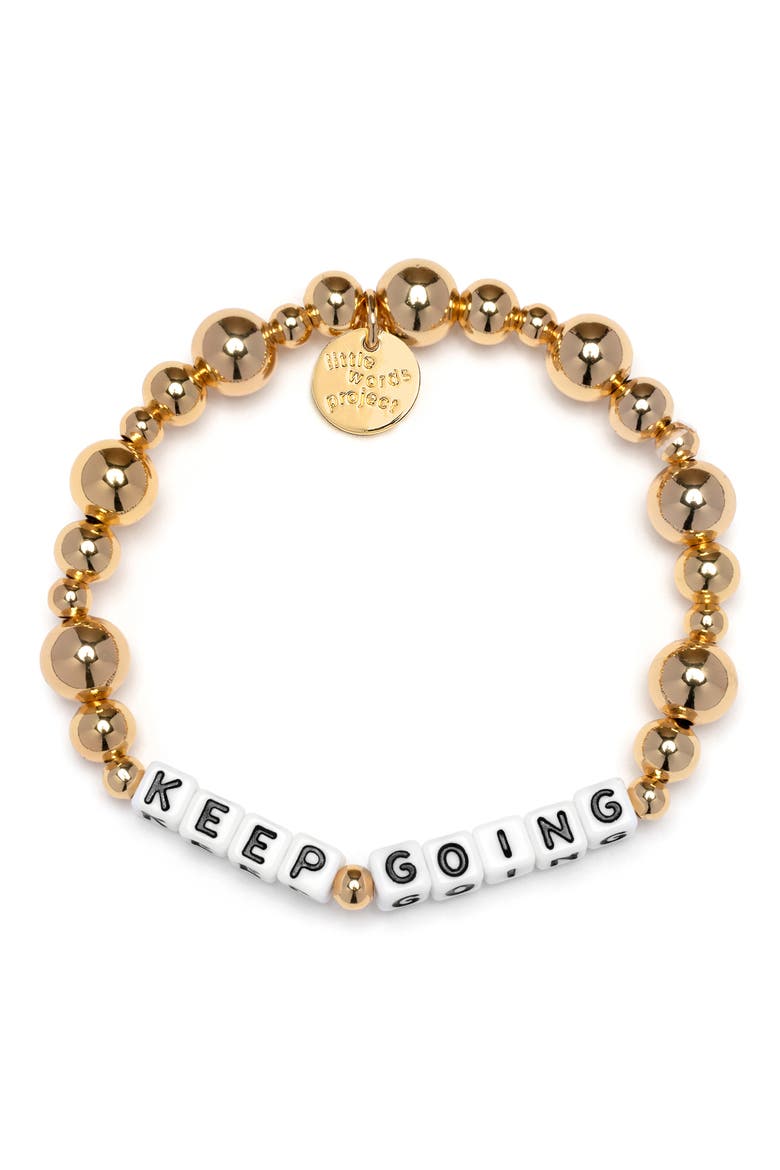 Keep Going Beaded Stretch Bracelet, Main, color, WHITE