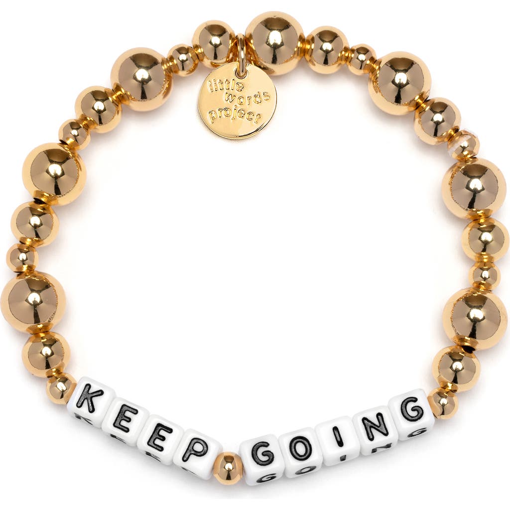Little Words Project Keep Going Beaded Stretch Bracelet In White