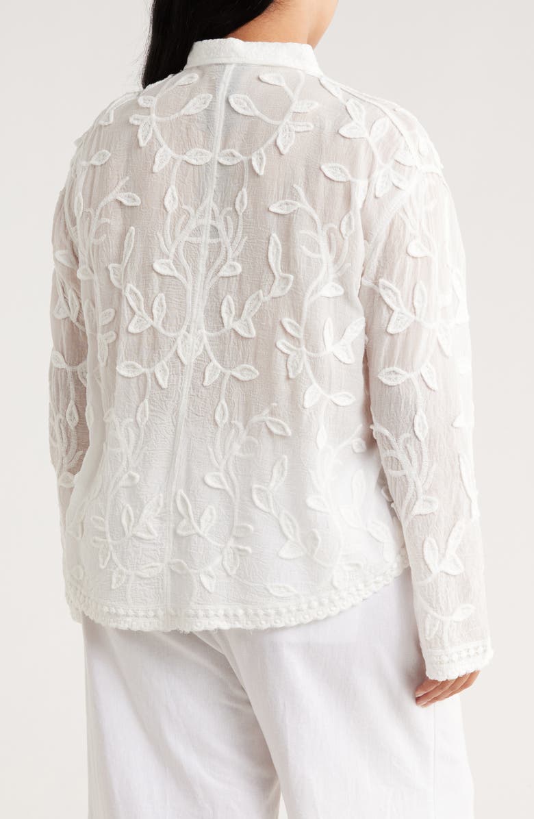Forgotten Grace Embroidered Long Sleeve Button-Up Shirt, Alternate, color, White