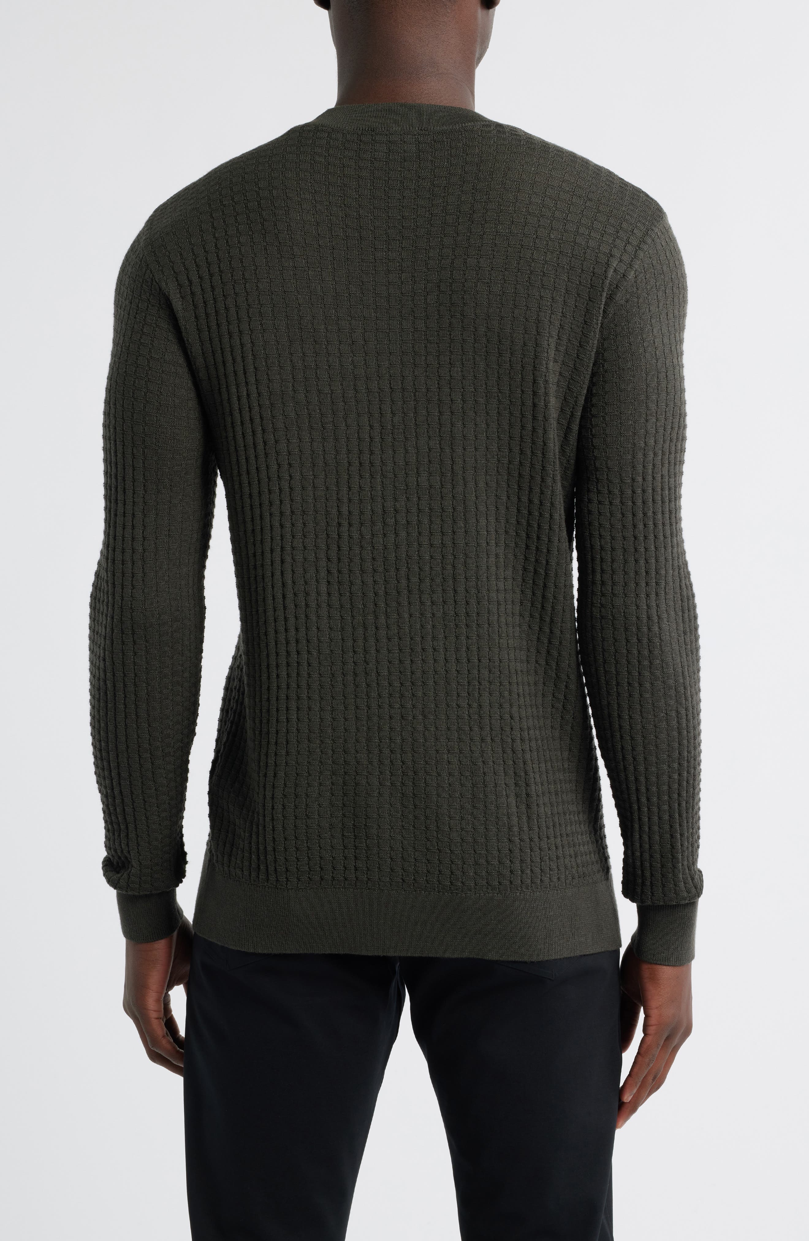 Textured Wool Crewneck Sweater - image 2