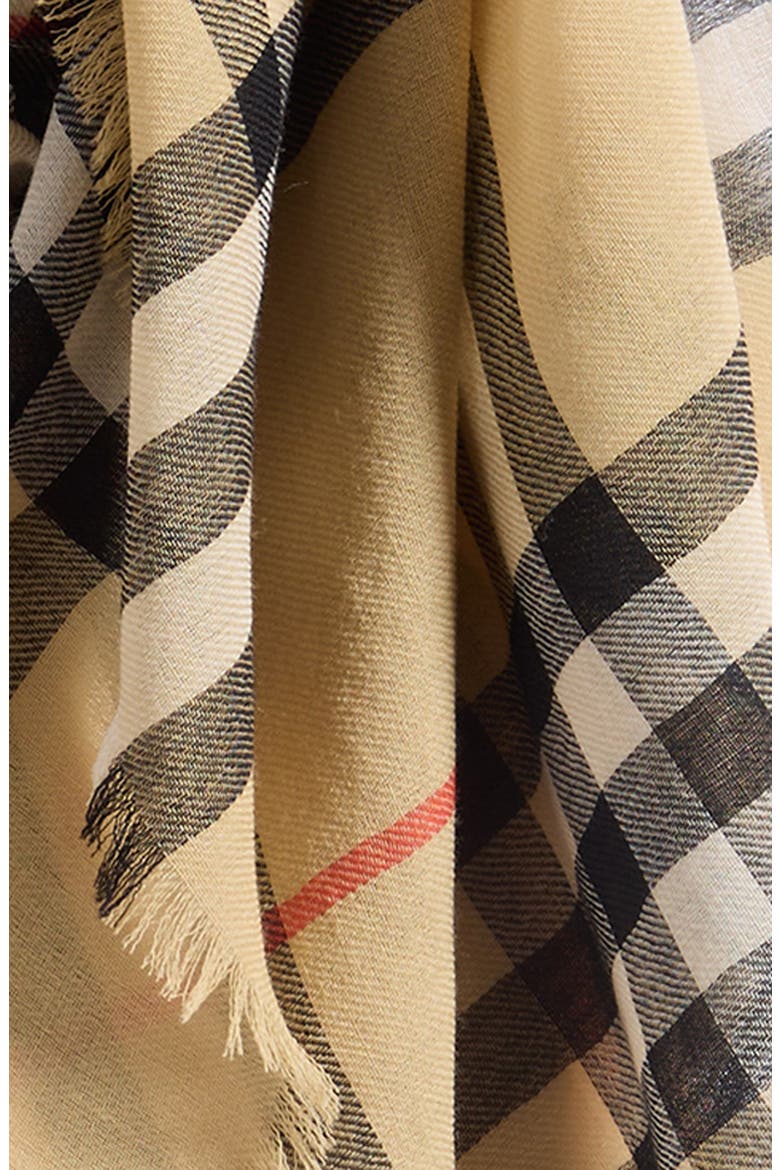 Check Wool Scarf, Alternate, color, SAND