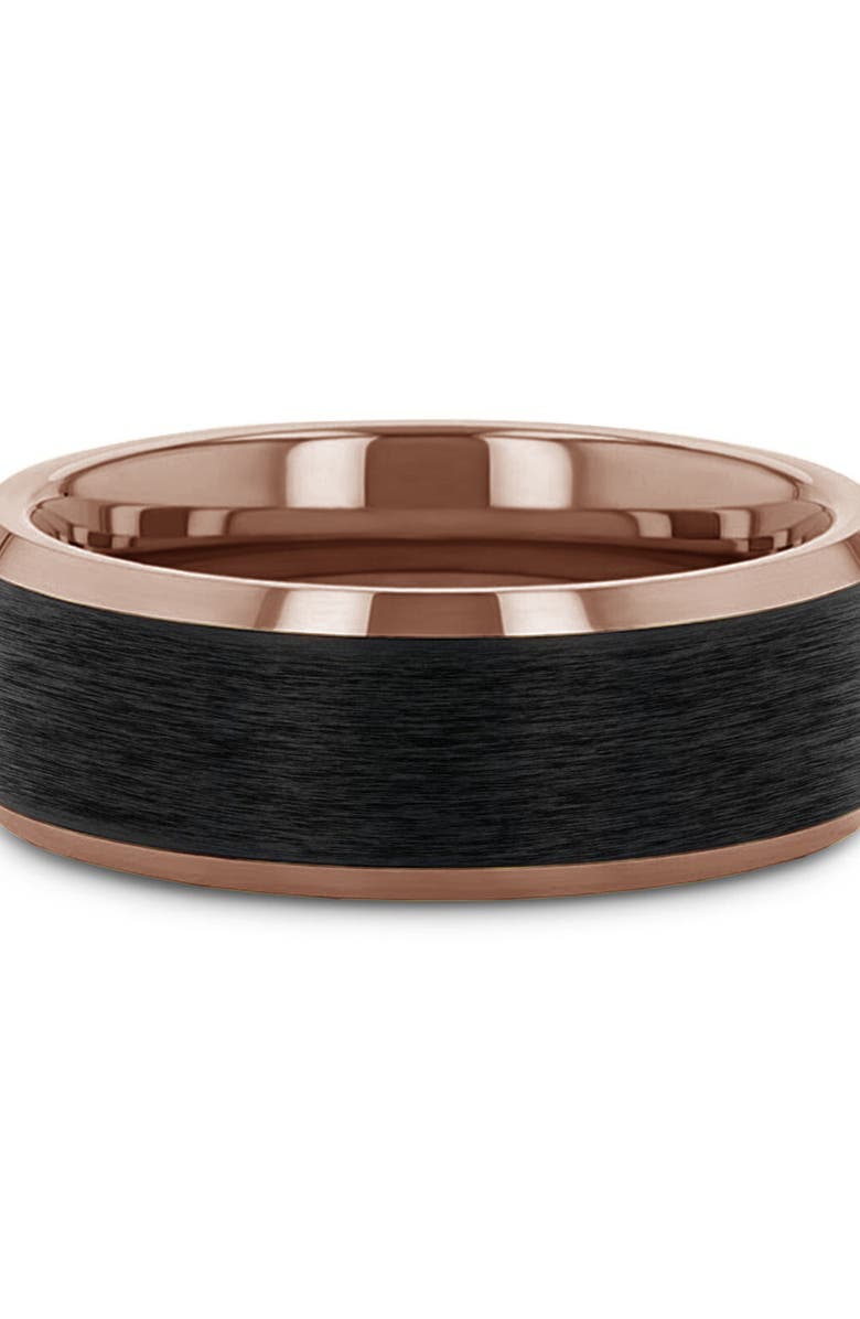 Larson Jewelers Ferros Tungsten Polished Beveled Ring, Alternate, color, Espresso Plated