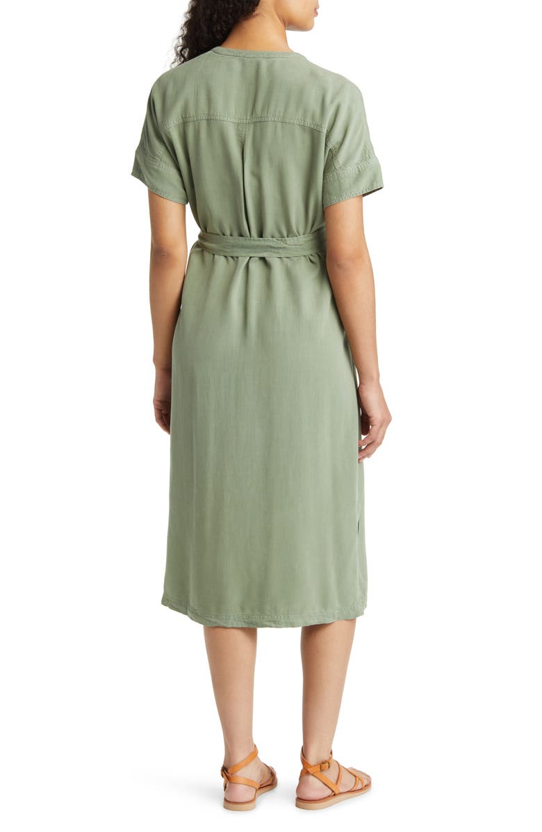 Caslon<sup>®</sup> Tie Waist Shirtdress, Alternate, color, Green Dune