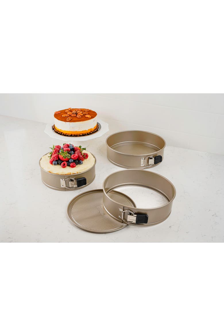 Nonstick Springform Pan with Wave Pattern, Champagne, Alternate, color, 9-in