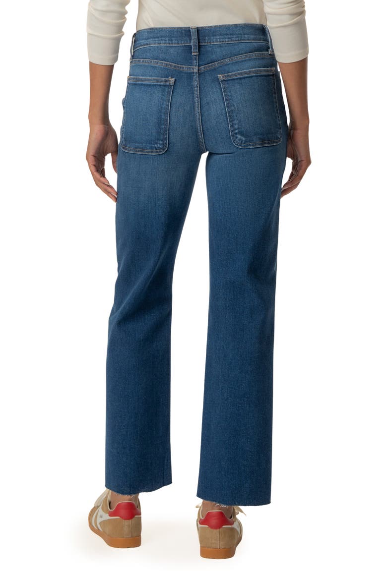 Avery Raw Hem High Waist Straight Leg Jeans, Alternate, color, FORTUNE