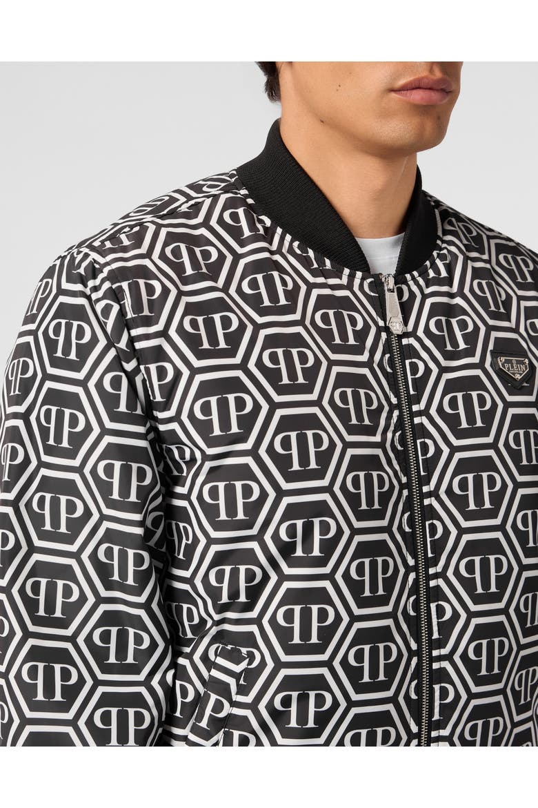 Nylon Bomber Monogram Men, Alternate, color, black