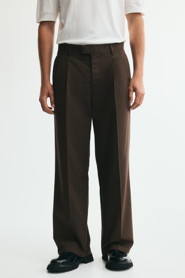 Loose Fit Tailored Trousers, Alternate, color, Dark khaki green