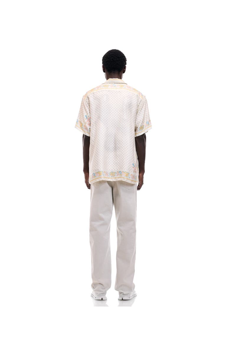 Short Sleeve Silk Scarf Shirt, Alternate, color, Ivory