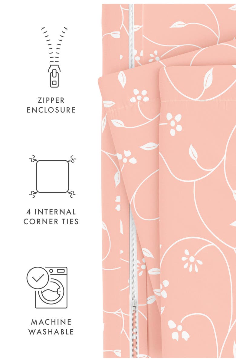 HOMESPUN Home Spun Premium Ultra Soft Pink Buds Pattern 3-Piece Duvet Cover Set, Alternate, color, 