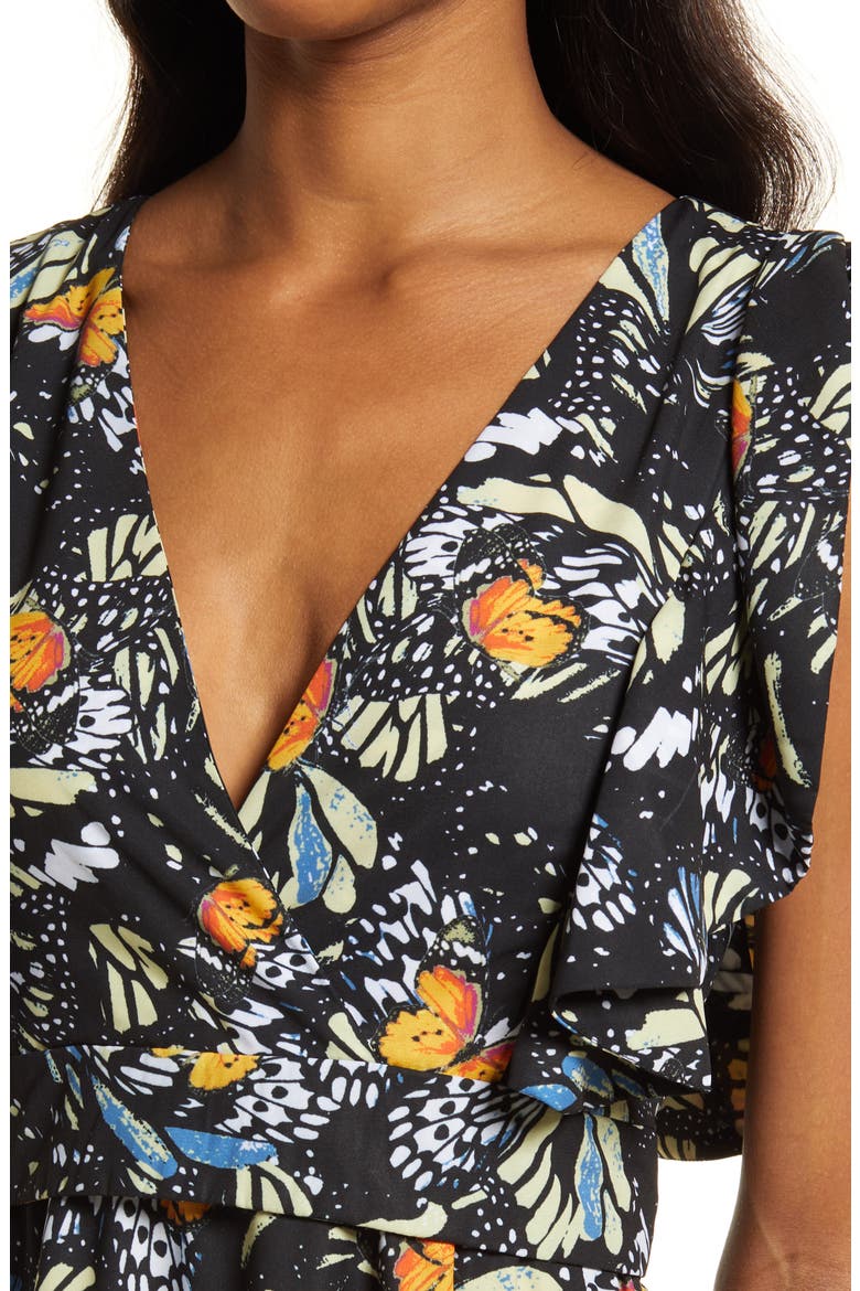 Butterfly Print Maxi Dress, Alternate, color, MULTI