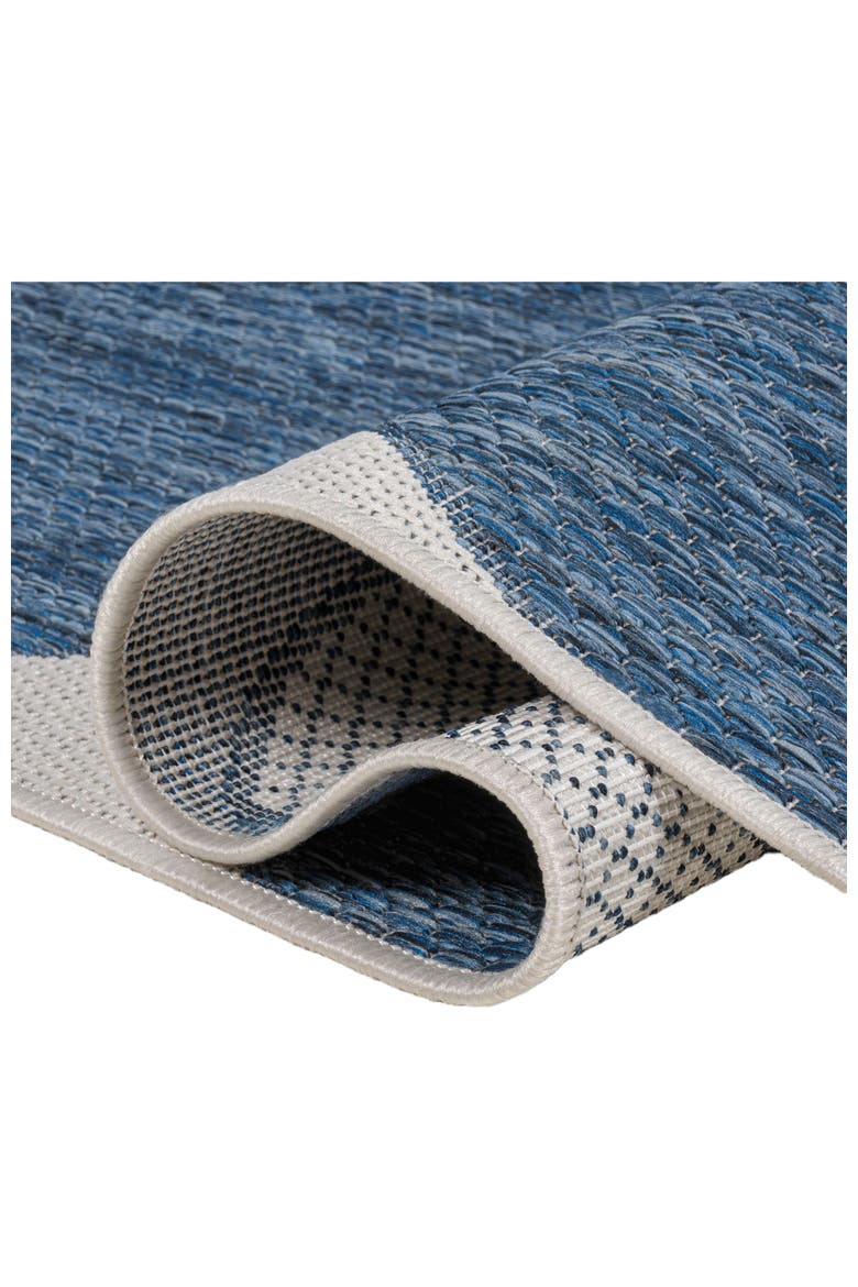 Rayna Modern Geometric Organic Shapes Indoor/Outdoor Area Rug, Alternate, color, Navy/Cream