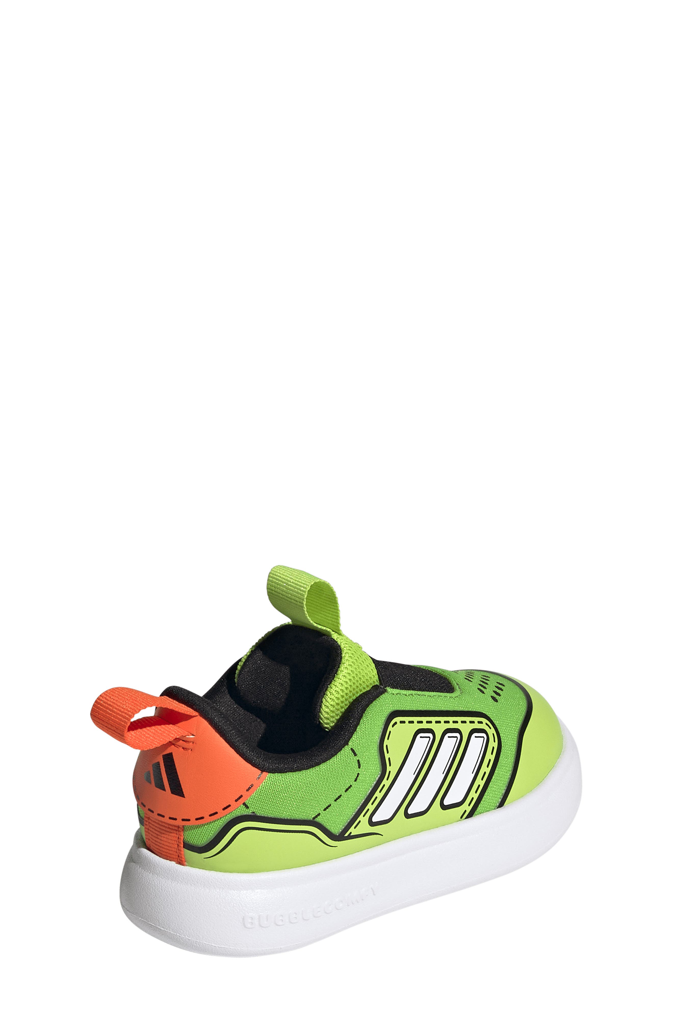 Kids' Bubblecomfy Knit Slip-On Sneaker, Alternate, color, SOLAR SLIME/ WHITE/ ORANGE