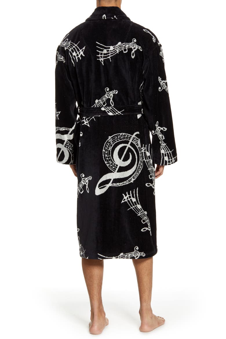 Terry Velour Robe, Alternate, color, BLACK