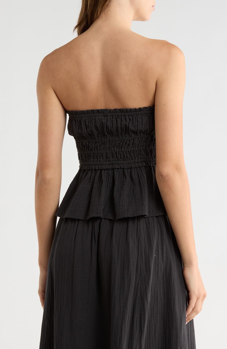 Abound Strapless Ruffle Gauze Top, Alternate, color, Black