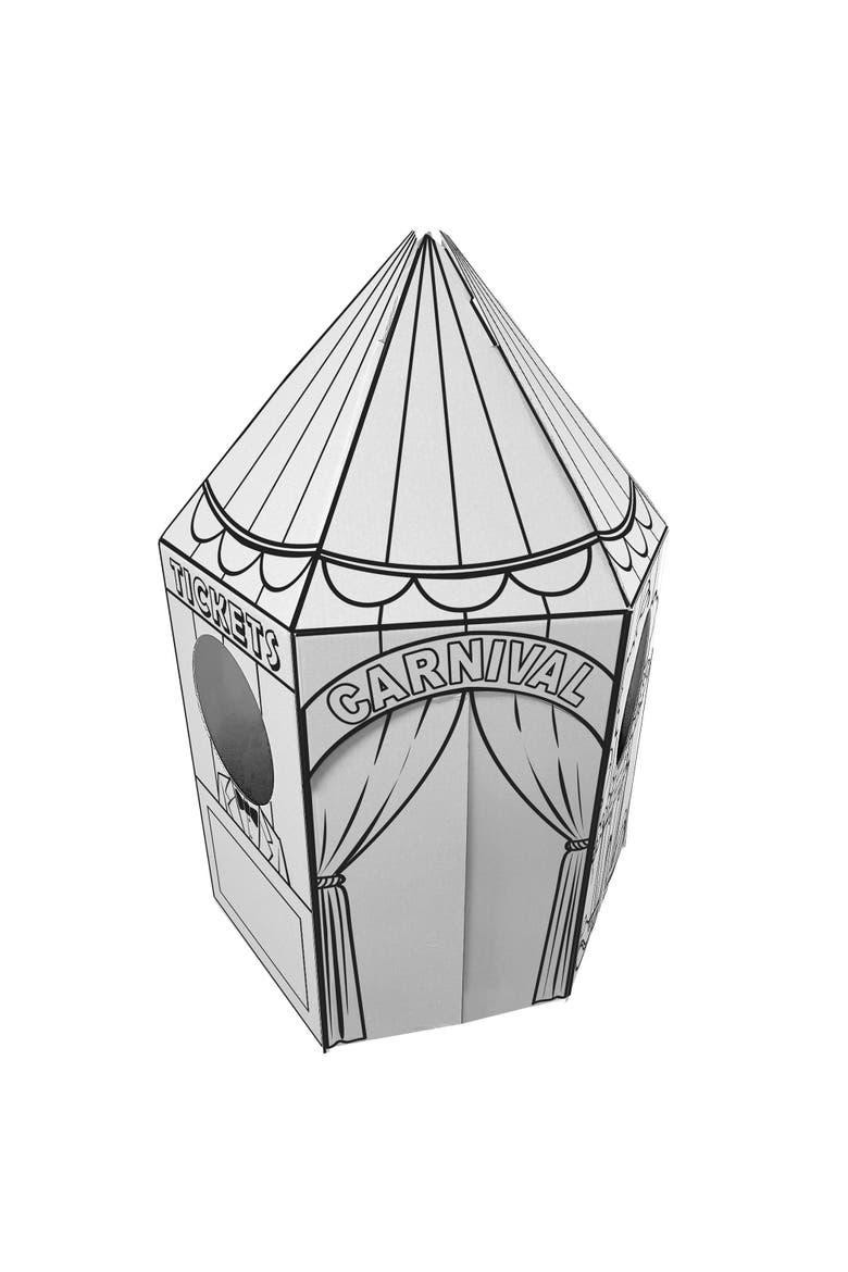 Carnival Tent, Decorate & Personalize A Cardboard Play Fort, Main, color, Multicolored