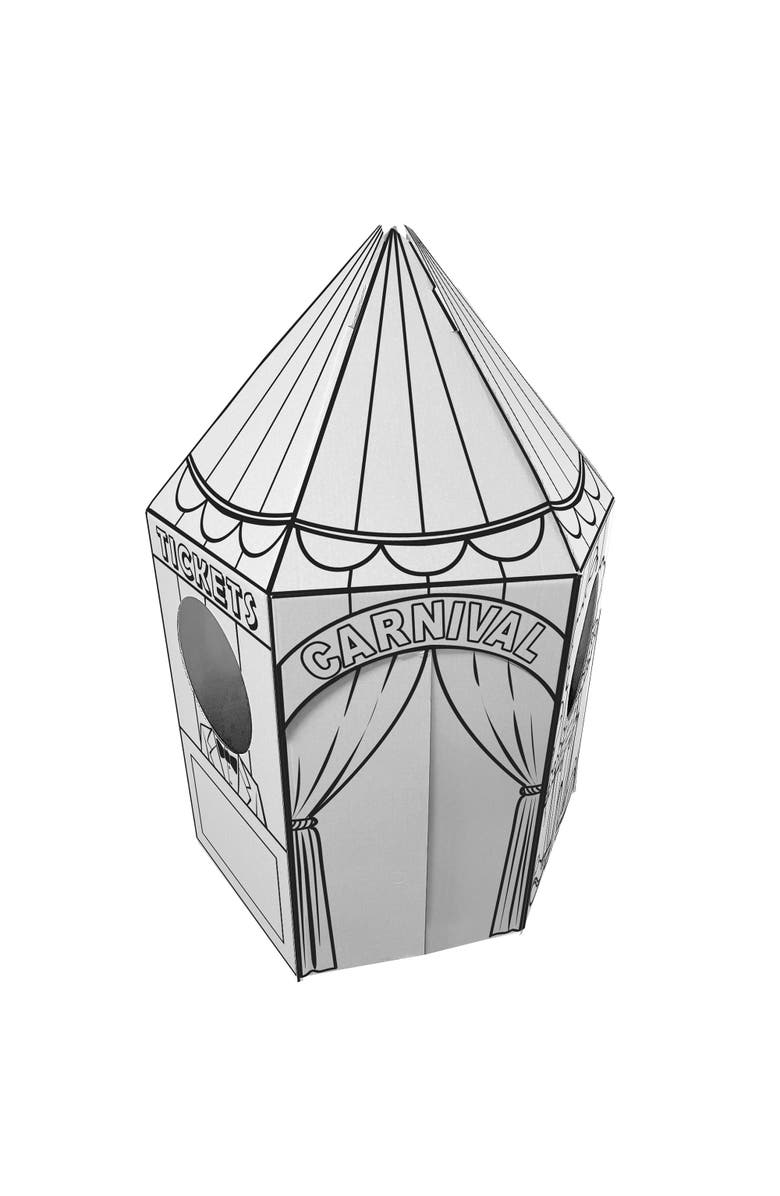Easy Playhouse Carnival Tent, Decorate & Personalize A Cardboard Play Fort, Main, color, Multicolored
