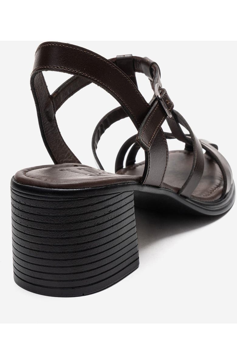 Forever & Always Shoes Cielos Leather Block Heel Sandal, Alternate, color, Brown