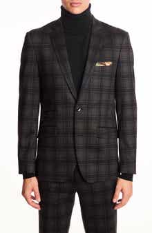 PAISLEY & GRAY Dover Slim Fit Charcoal Plaid Blazer