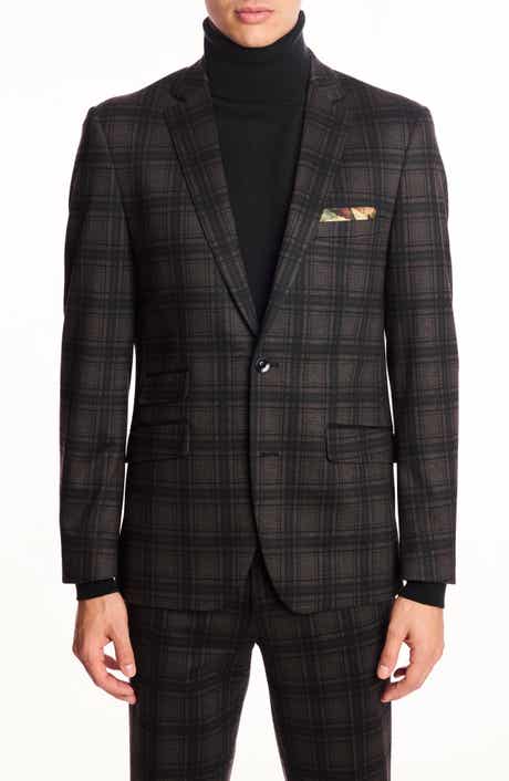 PAISLEY & GRAY Dover Slim Fit Charcoal Plaid Blazer