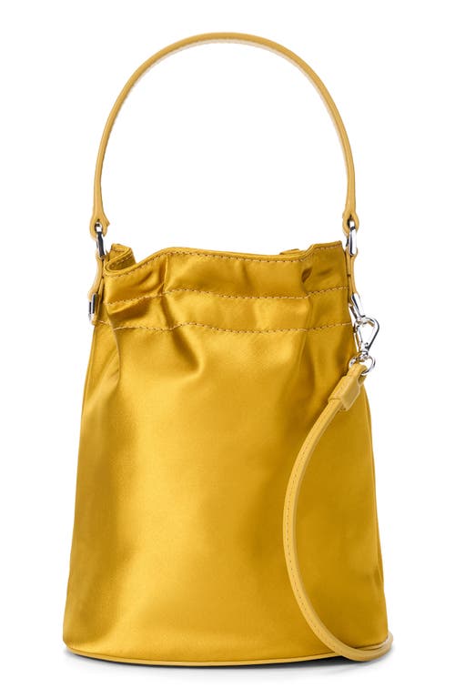 Staud Lila Satin Mini Bucket Bag In Yellow