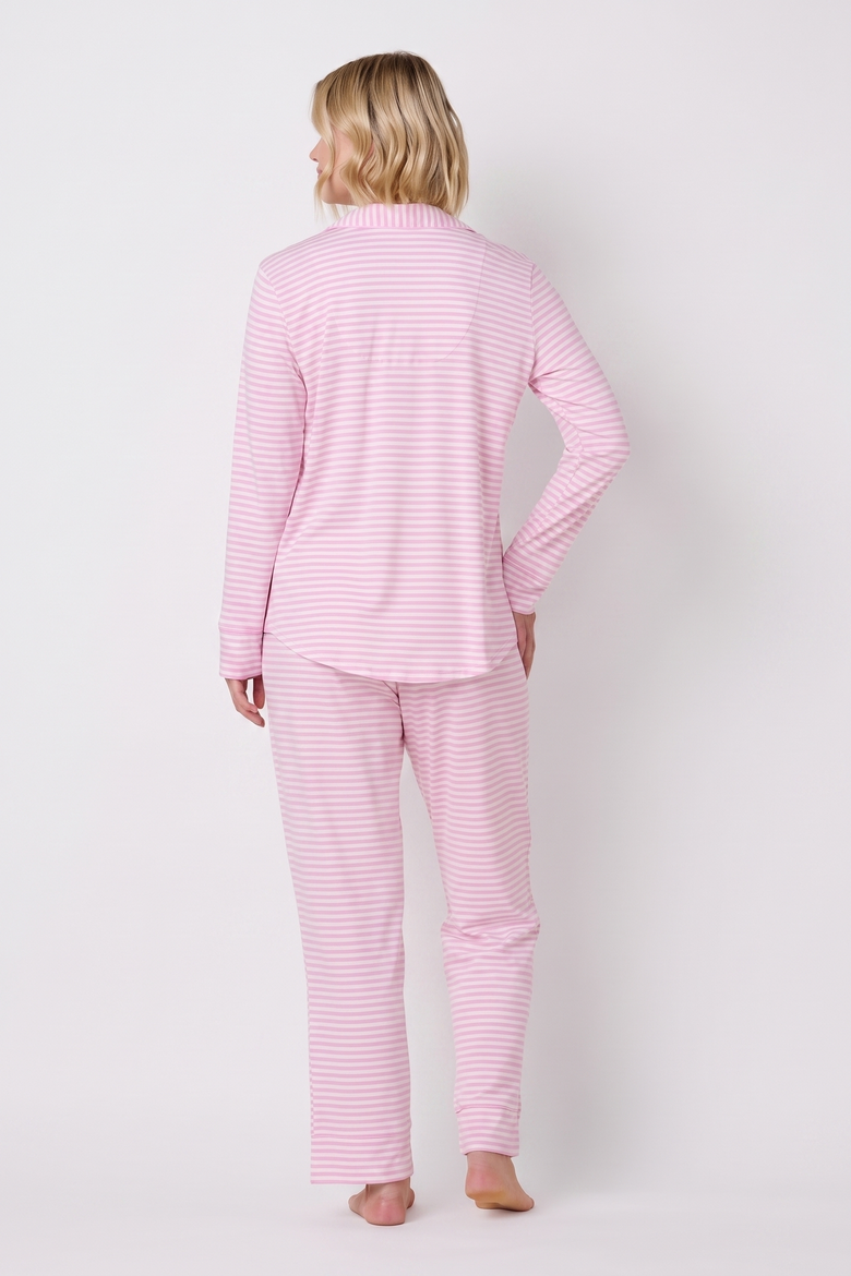 Pima Knit Pajama Set, Alternate, color, Essential Stripe Pink Moment