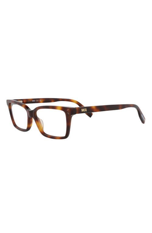 Alexander Mcqueen Mcqueen 51mm Rectangular Optical Glasses In Havana Havana Transparent