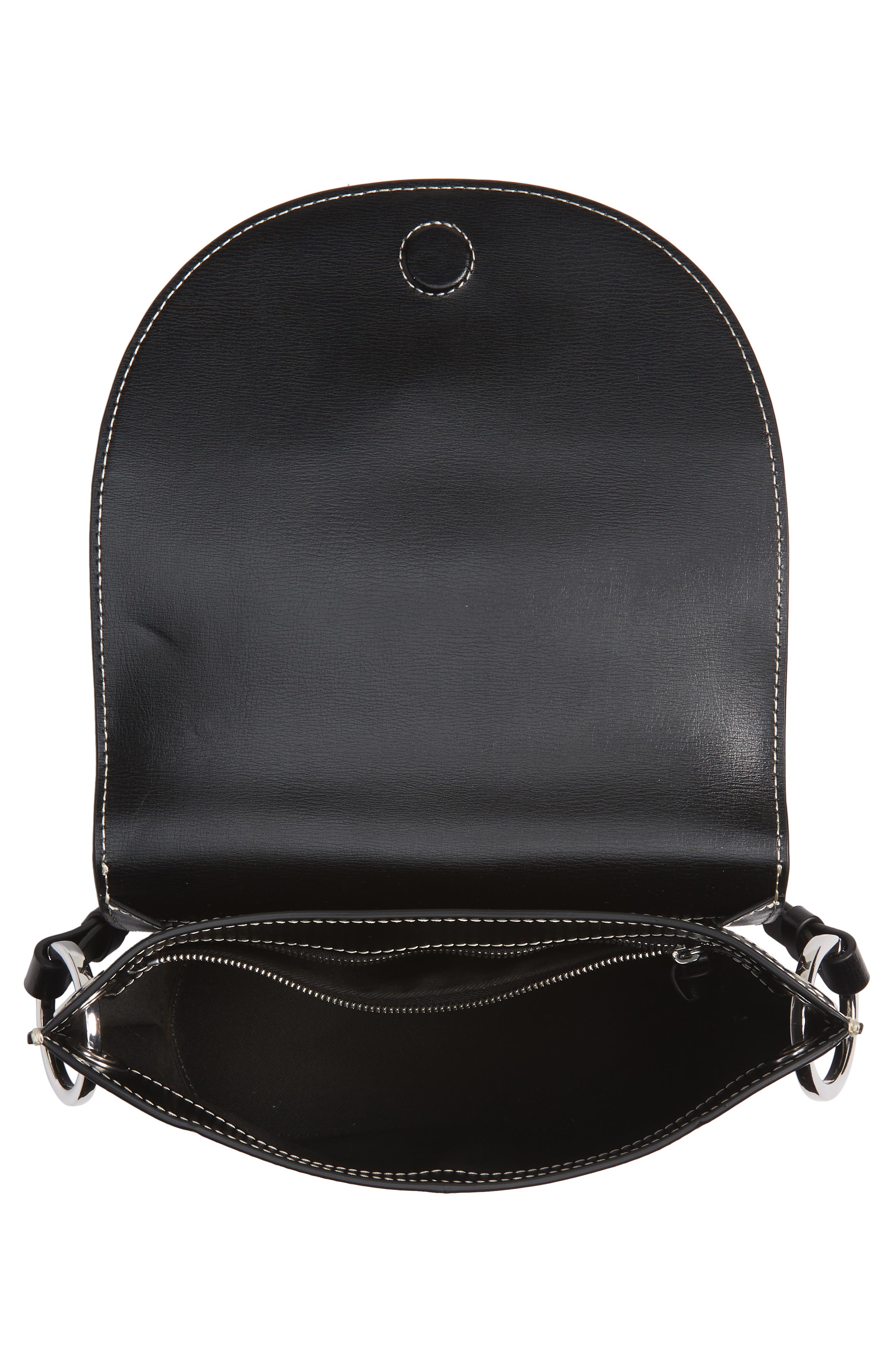 Ganni Banner Recycled Leather Saddle Bag, Alternate, color, 