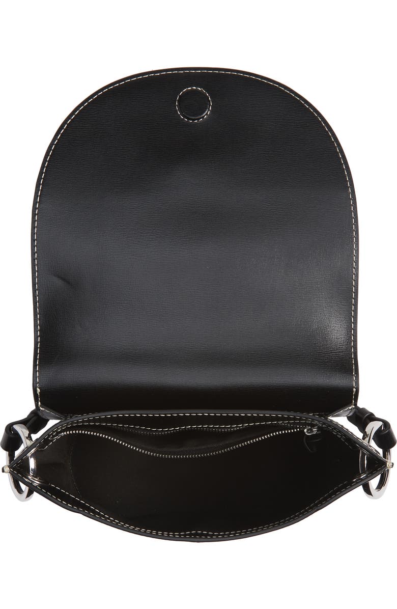 Ganni Banner Recycled Leather Saddle Bag, Alternate, color,