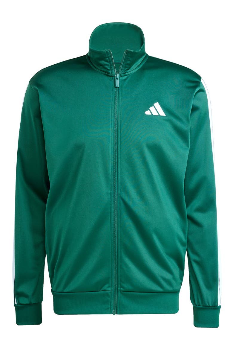 Essentials Warm-Up 3-Stripes Track Jacket, Alternate, color, COLLEGIATE GREEN
