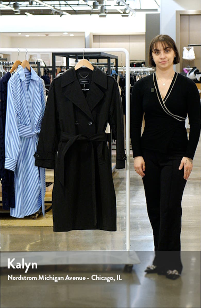 Double Breasted Packable Trench Coat, sales video thumbnail