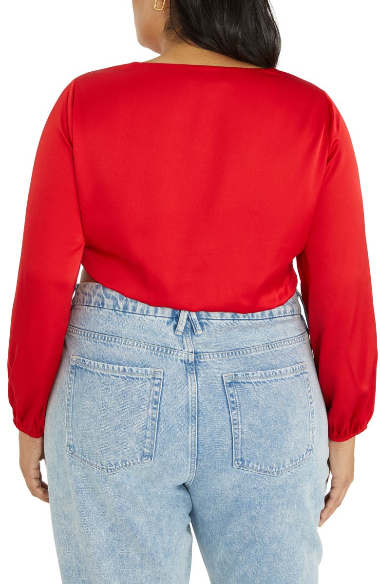 Sanctuary Twist Front Crop Satin Top, Alternate, color,