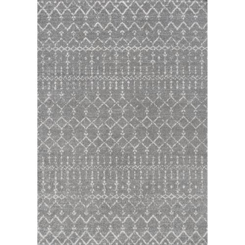 Jonathan Y Moroccan Hype Boho Vintage Diamond Area Rug In Gray/ivory