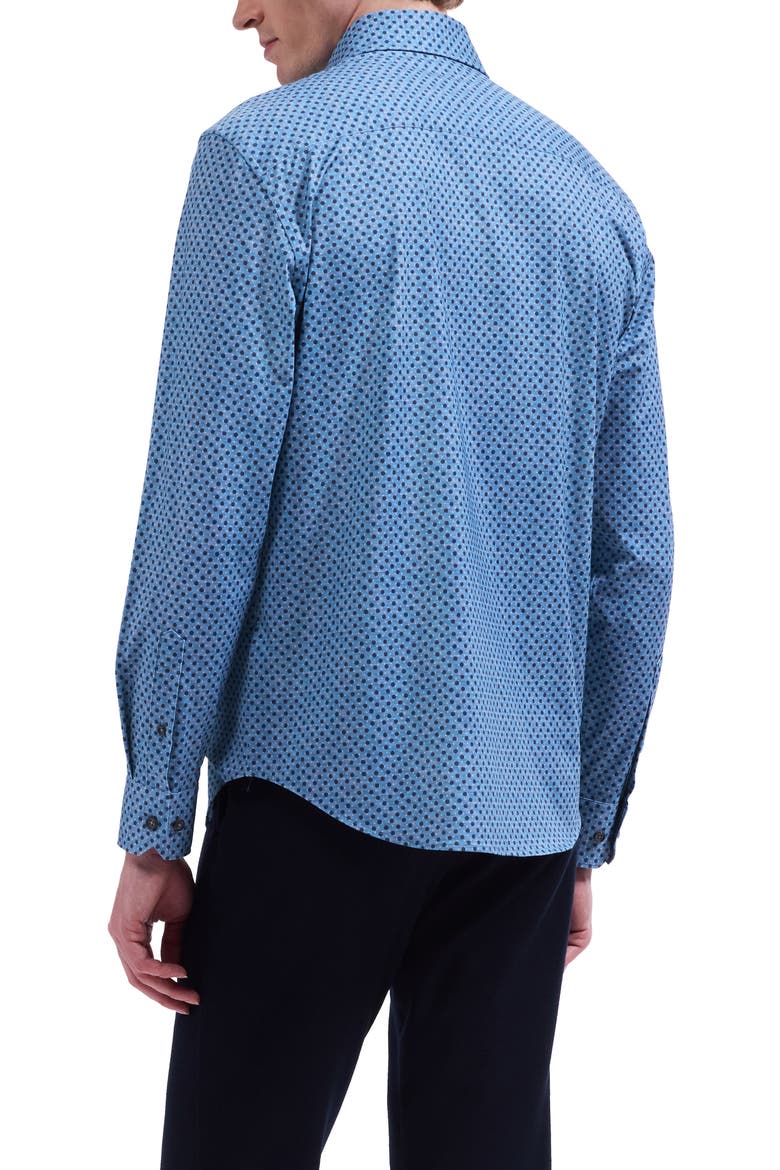 Devon OoohCotton® Dot Button-Up Shirt, Alternate, color, PEACOCK