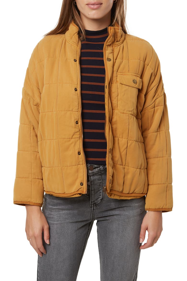 Mable Quilted Jacket, Main, color, AMBER