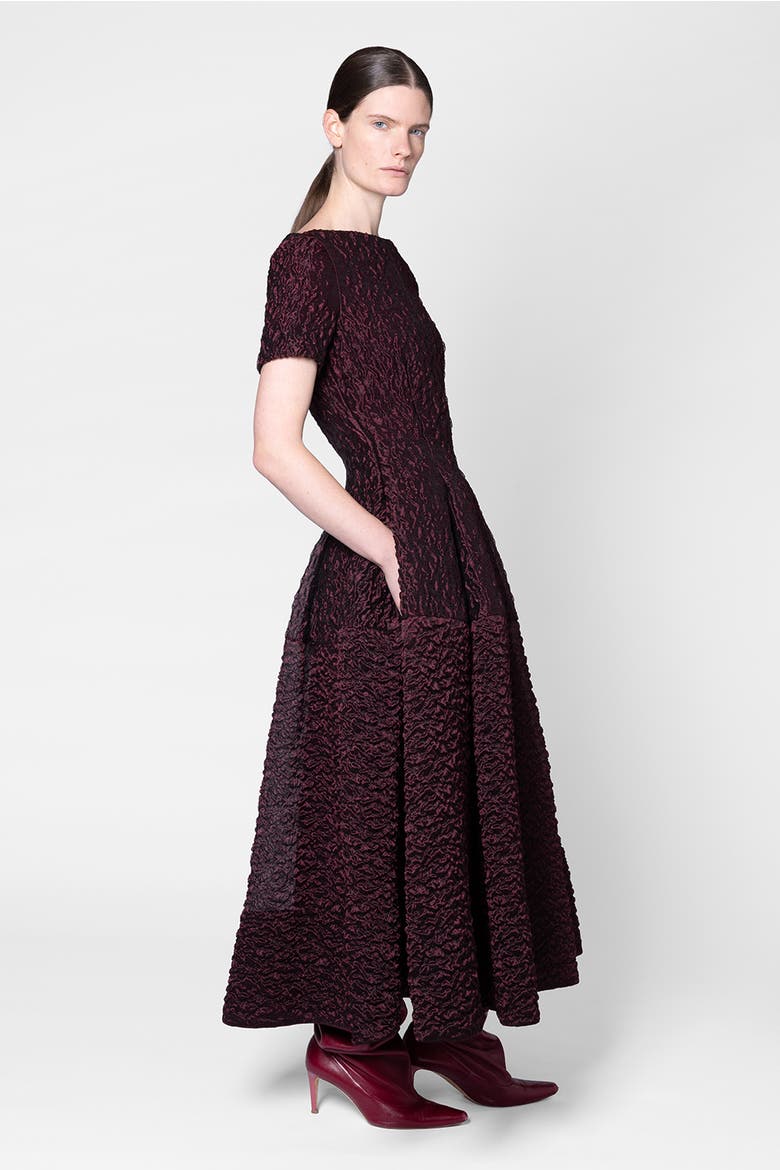 Fit And Flare Rune Dress, Alternate, color, Burgundy