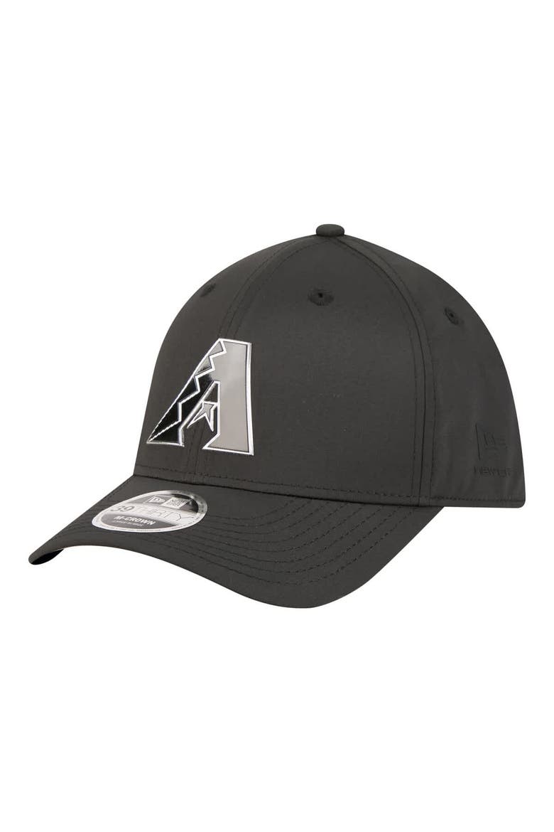 Men's New Era  Black Arizona Diamondbacks Metallic 39THIRTY M-Crown Flex Hat, Main, color, Black