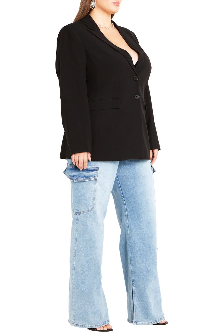 Jazmin Lace-Up Open Back Jacket, Alternate, color, BLACK