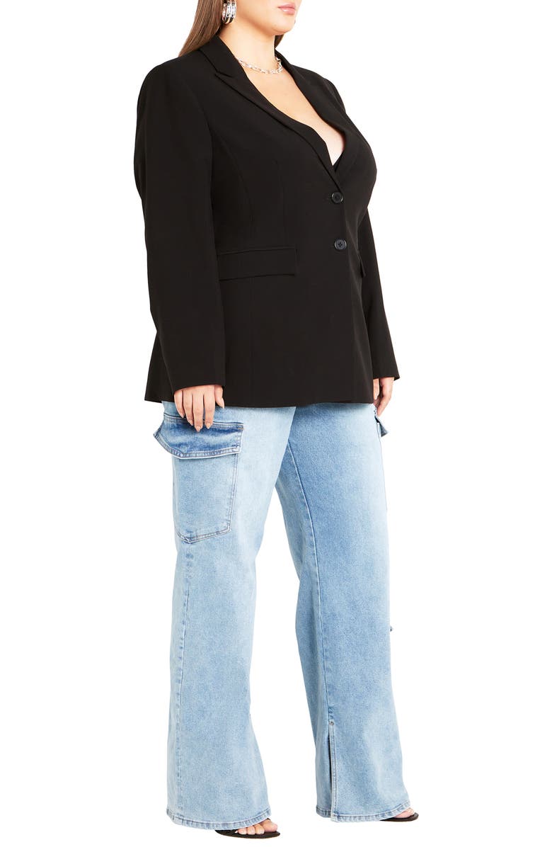 City Chic Jazmin Lace-Up Open Back Jacket, Alternate, color, 