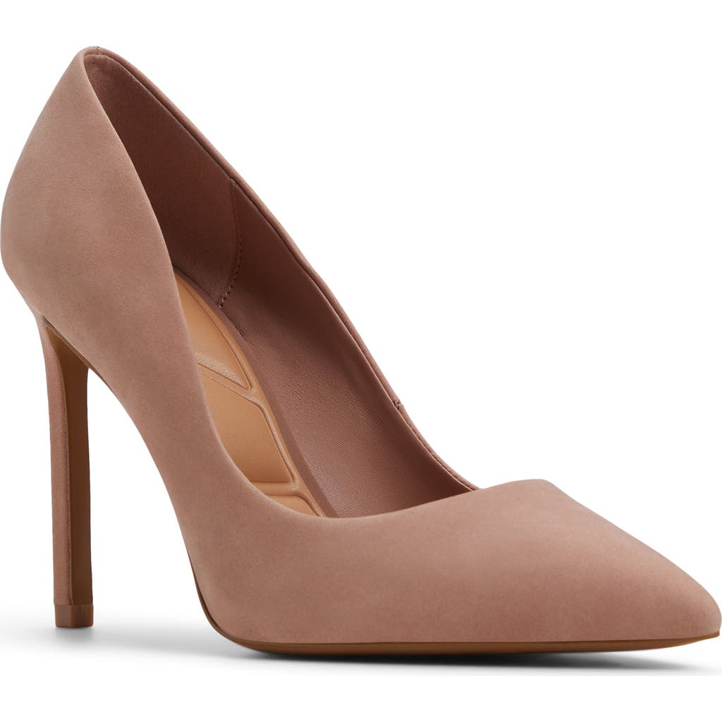 Aldo Lala Snakeskin Embossed Pointed Toe Pump In Other Medium Beige
